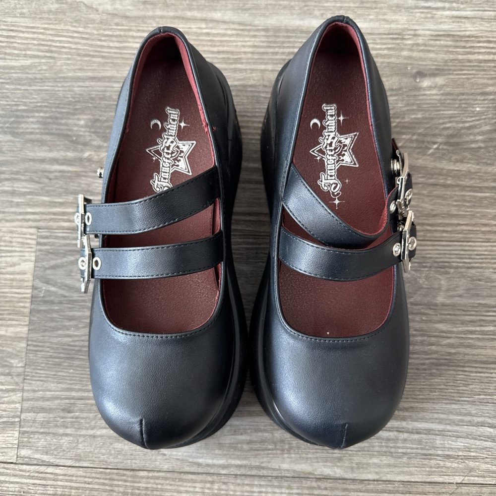 Elegant Black Double Strap Loafers
